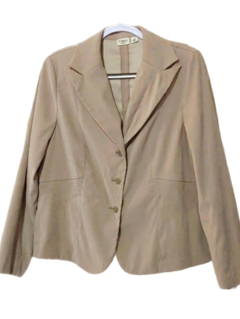 CATO, Beige Faux Suede Blazer, Size 16